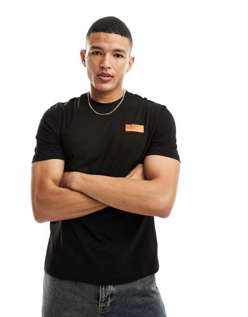 EA7 back print logo T-shirt in black | ASOS