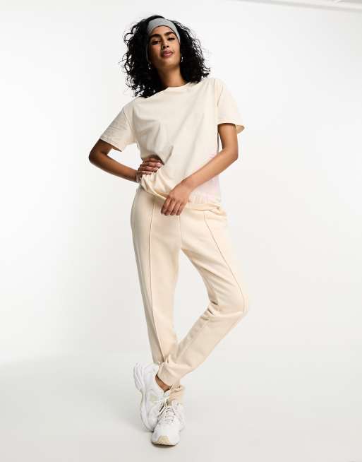 Womens beige jogger online set