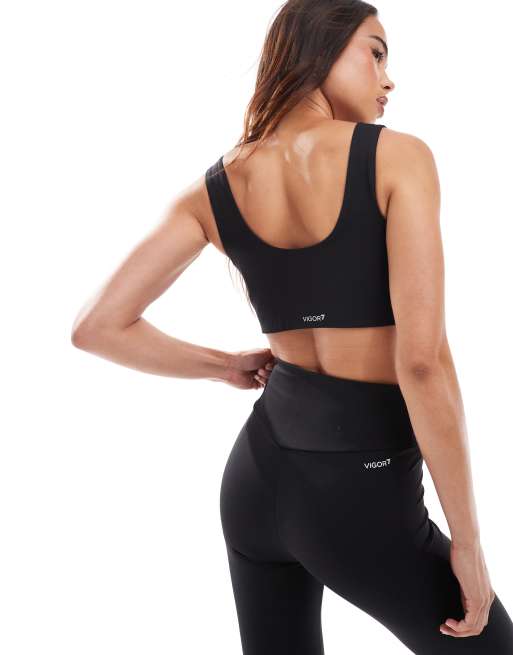 EA7 - Brassière de sport d'ensemble avec logo sur la poitrine, 4 de 4