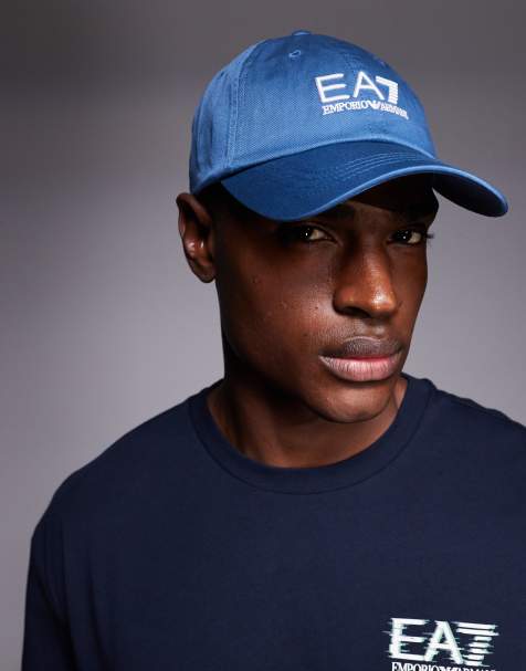 EA7 - Cappellino blu con logo bianco - view 1