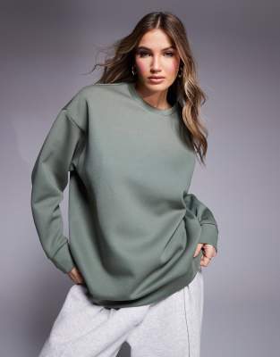 EA7 - Felpa oversize verde con logo rosa - view 1