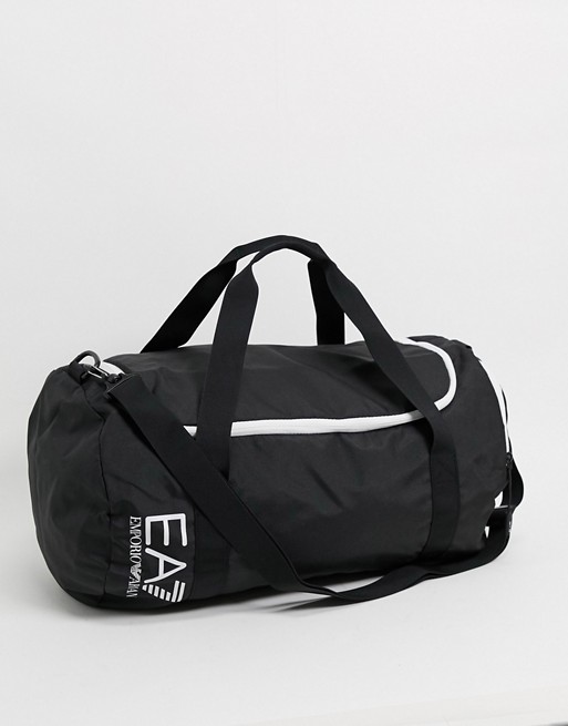 EA7 logo gym bag in black