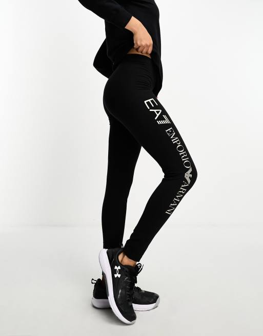 EA7 logo leggings in black ASOS