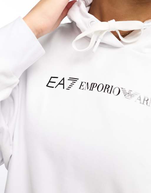 Ea7 2024 white hoodie