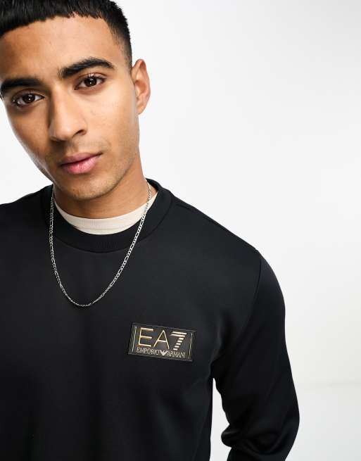 EA7 logo sweatshirt in black ASOS