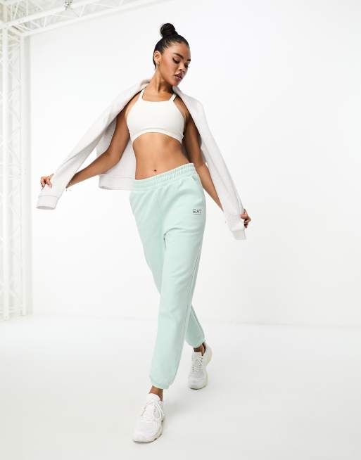 EA7 logo trackies in light blue