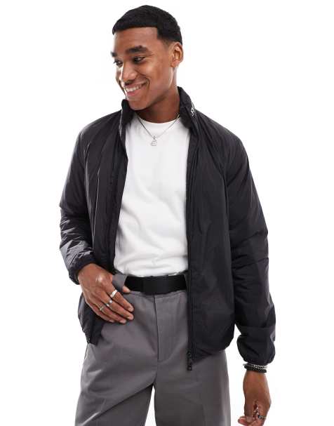 EA7 padded jacket with funnel neck in black - view 1
