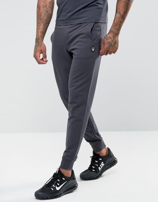 EA7 - Pantalon de jogging molletonné avec logo - Gris