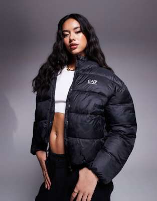 EA7 EA7 puffer jacket in black-Pink