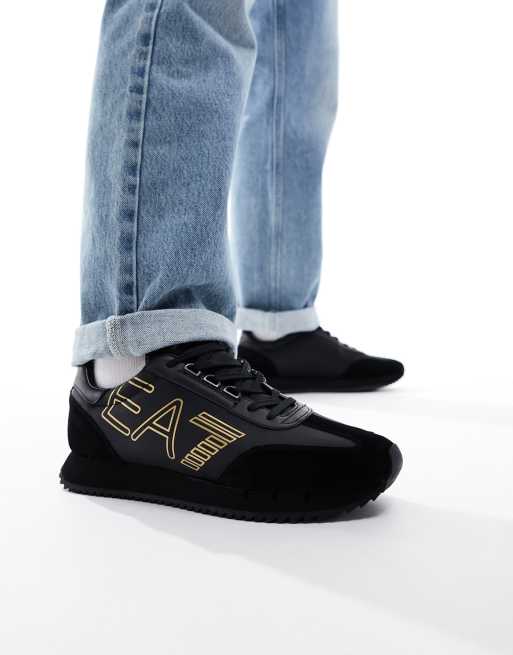 EA7 – Sneaker in Schwarz mit großem Logo