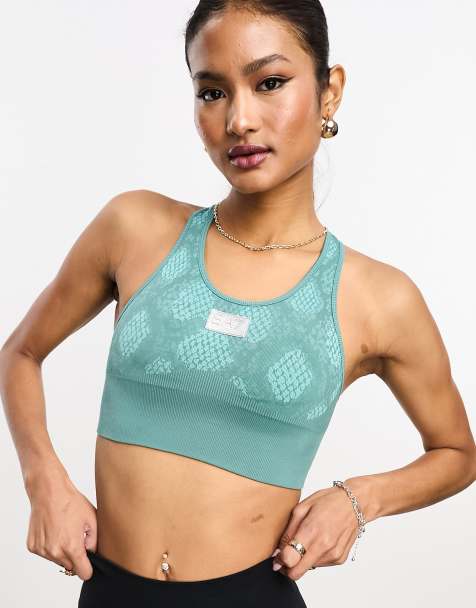 EA7 sports bralette in light blue animal print - view 1