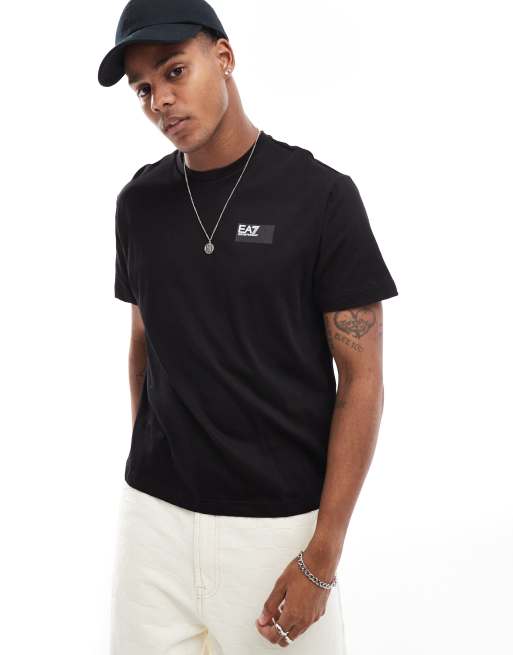 EA7 – Svart t-shirt med fyrkantig logga på bröstet, 3 av 4