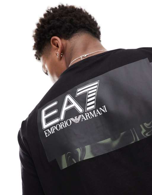 EA7 – Svart t-shirt med fyrkantig logga på bröstet, 4 av 4