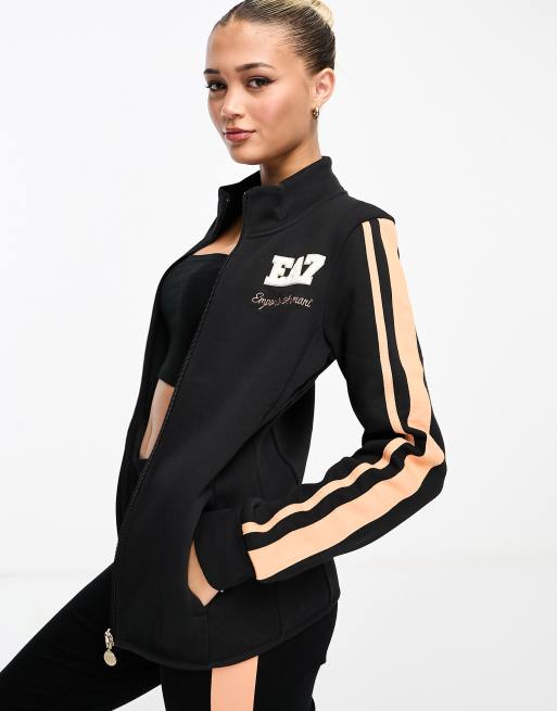 EA7 - Sweat zippé ajusté - Noir