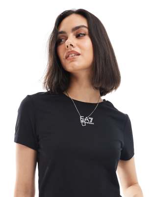 EA7 - T-Shirt in Schwarz mit Brust-Logo