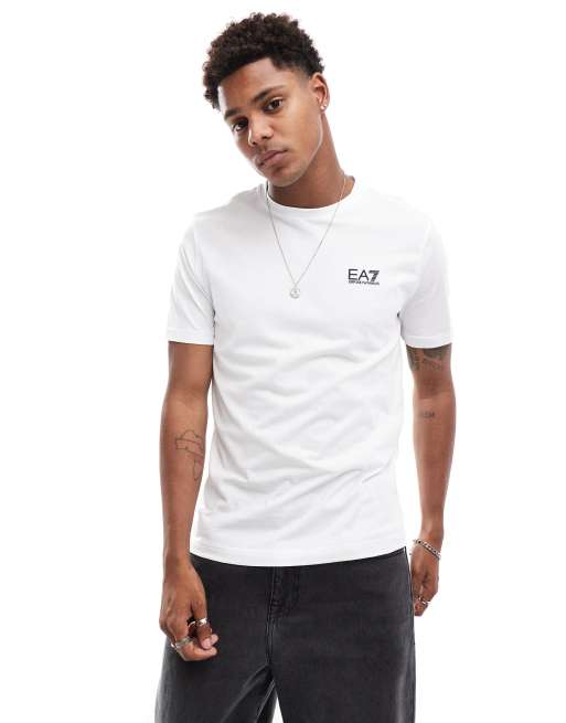 EA7 t shirt with chest logo in white ASOS