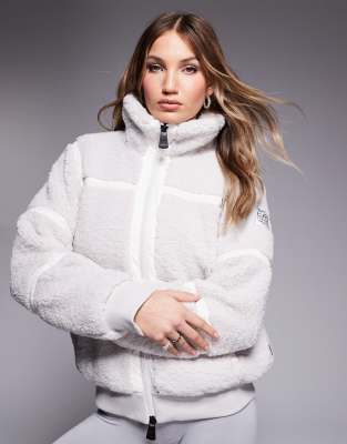 Thumbnail - EA7 - Teddyfell-Jacke in Creme-Weiß