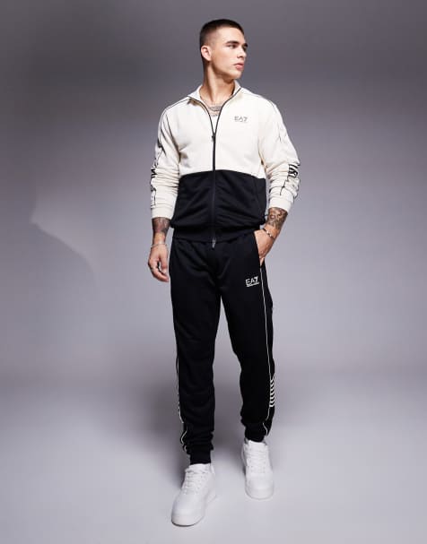 EA7 tracksuit in sand and black - view 1