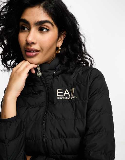 EA7 – Wattierte Jacke in Schwarz