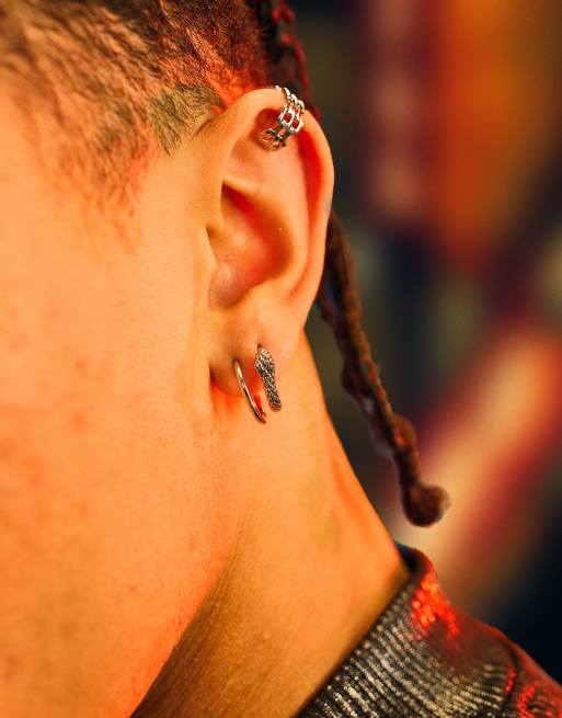 ear cuff plata cadena