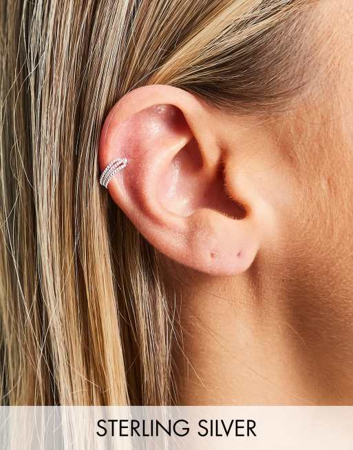 Ear cuff con diseño minimalista de plata de ley de ASOS DESIGN