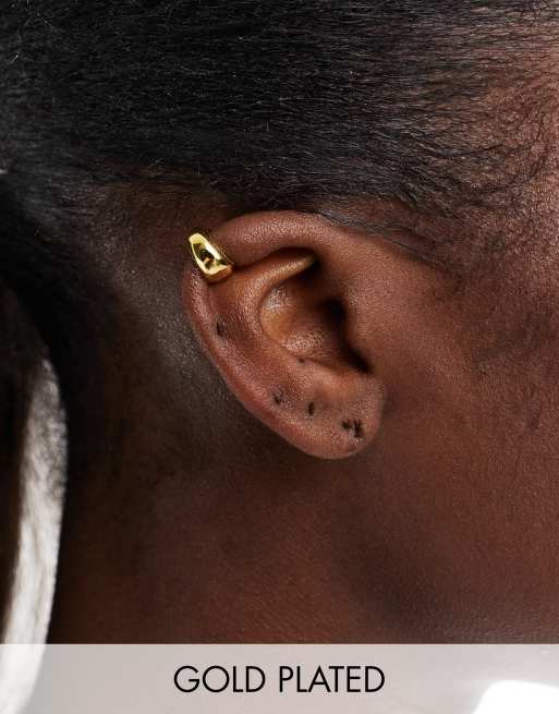 Ear cuff de 10 mm redondeado chapado en oro de Kingsley Ryan