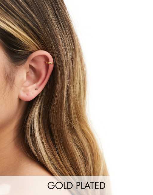 Ear cuff dorado de banda chapado en oro de Kingsley Ryan