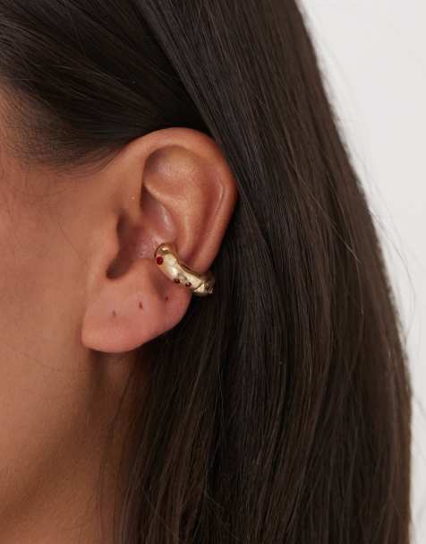 Ear cuff dorado grueso efecto fundido Tilly de Susmie's - view 1