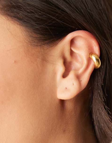 Ear cuff grueso de acero inoxidable chapado en oro de 18 quilates de Lost Souls - view 1