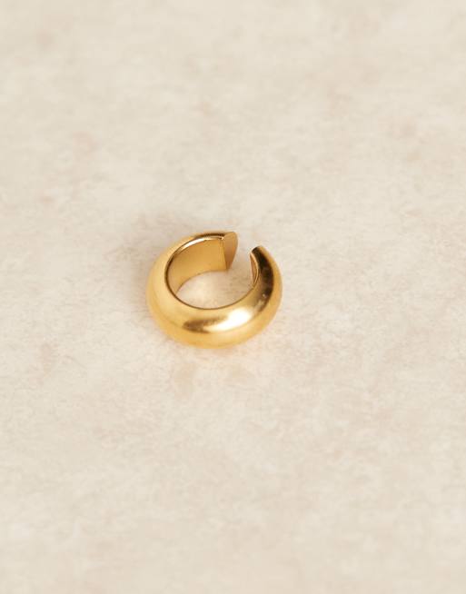 Ear cuff grueso de acero inoxidable chapado en oro de 18 quilates de Lost Souls, 2 de 3