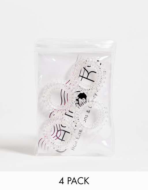 Easilocks – 4er-Pack transparente Spiralenhaargummis