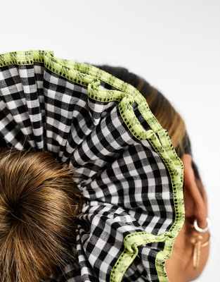 Easilocks Asos Exclusive Layered Hair Scrunchie - Black Checkered