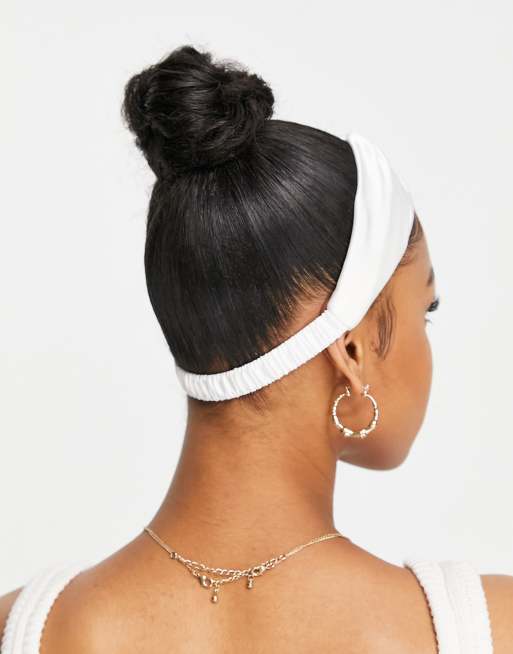 Easilocks - Classic - Fascia per capelli in raso bianco, 2 di 4