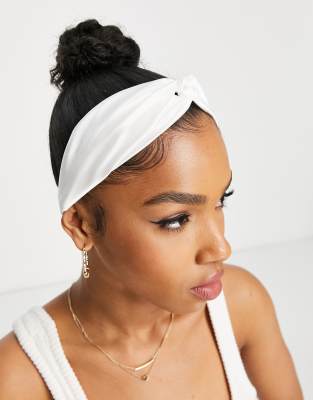 Classic Satin Hair Band in White