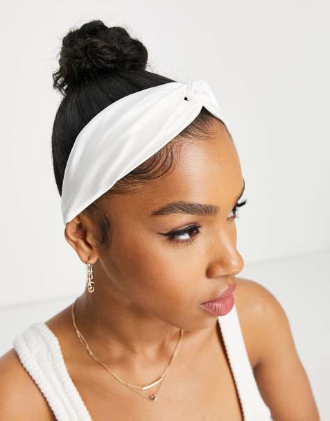 Easilocks Classic Satin Hair Band in White - view 1