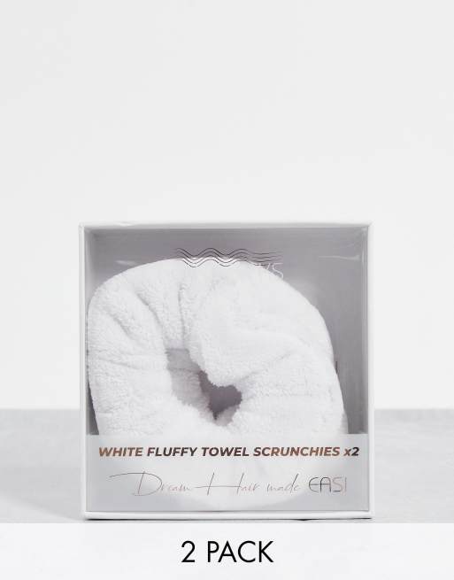 Easilocks – Classic – Vit, fluffig hårsnodd i frotté