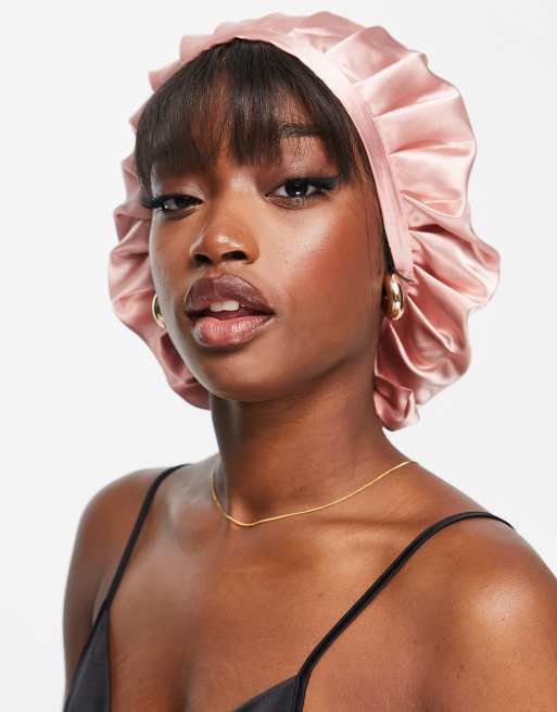 DREAM Bonnet en satin pour cheveux Noir L 