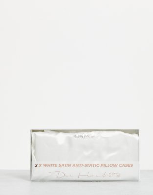 Easilocks - Lot de 2 taies d'oreiller classiques en satin - Blanc-Pas de couleur