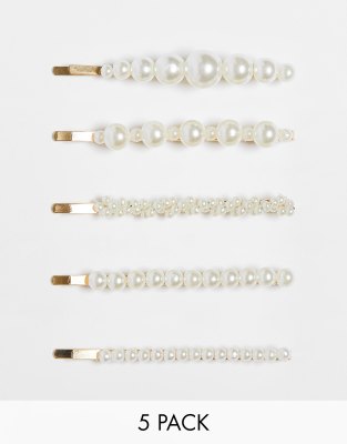Easilocks - Pearl Collection - 5er-Pack modische Haarspangen-Keine Farbe