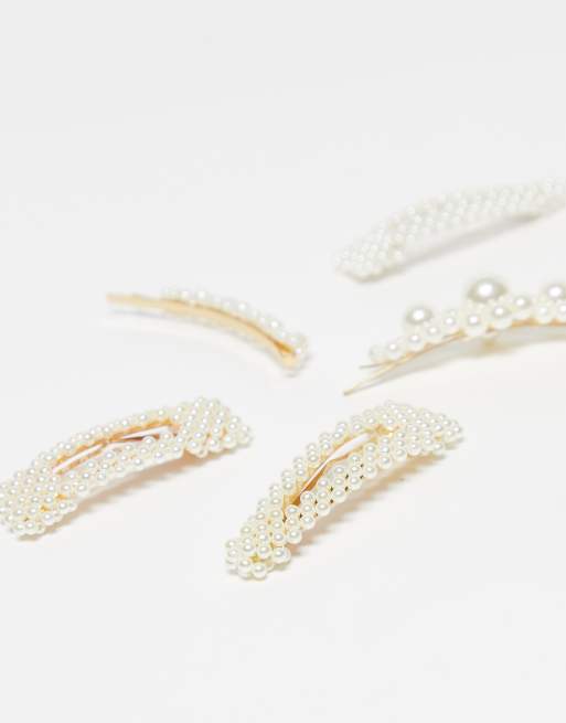 Easilocks - Pearl Collection Fahion - Set van 5 haarspeldjes, 2 van 4