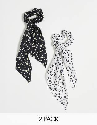 Easilocks Easilocks Polka Dot Ribbon Scrunchie 2 pack-Multi