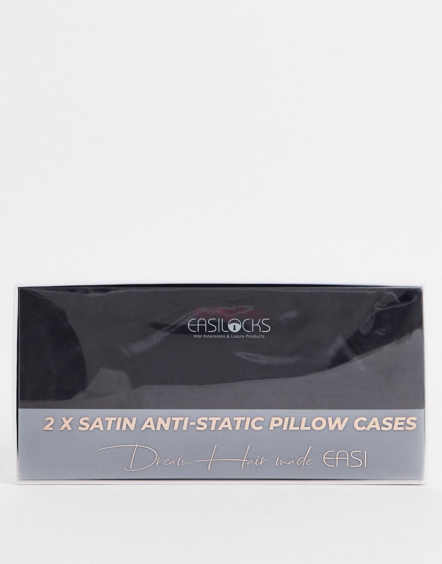 Satin Anti-Static Pillowcase Duo in Black-No color