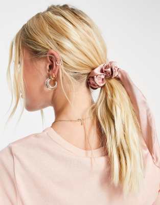 Easilocks Easilocks Satin Ribbon Long Scrunchie in Rose-No colour