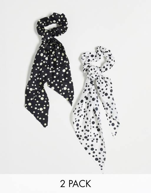 Easilocks - Scrunchie met striklint met stippen x 2