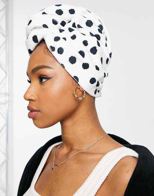 Easilocks - Serviette enveloppante pour cheveux à pois en microfibre