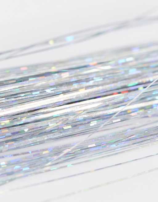 Easilocks – Silberfarbene Haarverlängerungen in Lametta-Optik  , 3 von 4