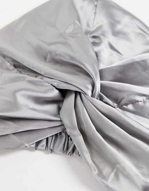 Easilocks Sleep Satin Turban in Silver, 4 of 4