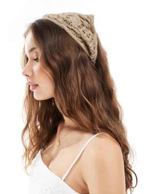 Easilocks x ASOS - Brun hæklet bandana - Kun hos ASOS - view 1