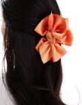 [Easilocks] Easilocks x ASOS Exclusive Bow Hair Claw - Orange-Purple No Size Orange