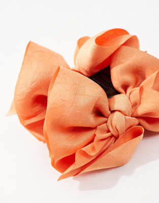 Easilocks X Asos Exclusive Bow Hair Claw - Orange-purple In Purple